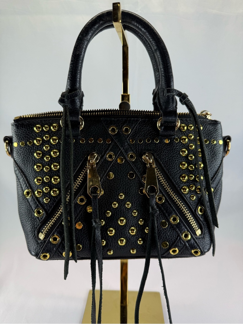 Rebecca Minkoff Micro Moto Mini Satchel Crossbody with Studs